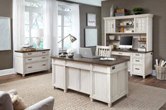 6112 Aged Ivory Executive Desk $1,399.95