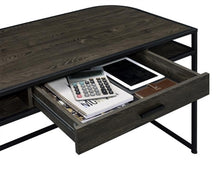 Load image into Gallery viewer, #7275 Dark Oak and Metal Writing Desk $229.95