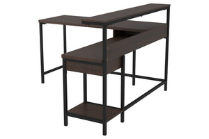 6548 54" Brown Grain L Shape Desk w/Storage $269.95