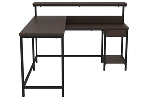 6548 54" Brown Grain L Shape Desk w/Storage $269.95