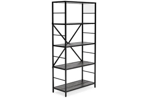 #7534 Dark Oak and Metal Bookcase $169.95