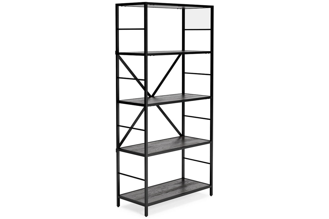 #7534 Dark Oak and Metal Bookcase $169.95