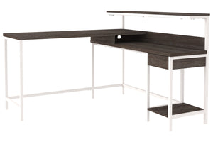 #6370 55" L Shaped Desk w/Storage White Frame $339.95