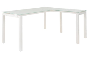 3515 61" White Glass Top L-Shape Desk $299.95