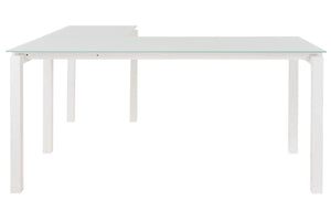 3515 61" White Glass Top L-Shape Desk $299.95