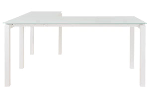 #3515 White Glass Top L-Shape Desk $299.95