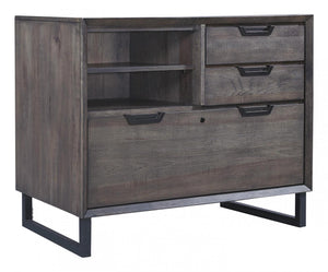 Contemporary Iron Lateral File Cabinet