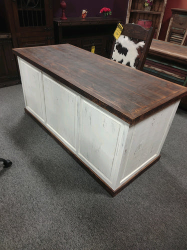 #7941 Rustic Two-Tone White Executive Desk $1,088.95