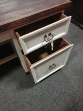 Load image into Gallery viewer, #7941 Rustic Two-Tone White Executive Desk $1,088.95