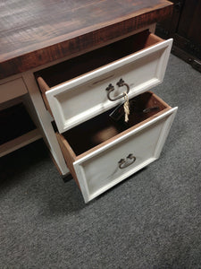 #7941 Rustic Two-Tone White Executive Desk $1,088.95