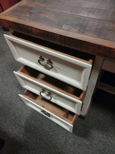 Load image into Gallery viewer, #7941 Rustic Two-Tone White Executive Desk $1,088.95