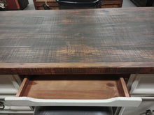 Load image into Gallery viewer, #7941 Rustic Two-Tone White Executive Desk $1,088.95