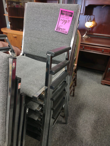 R2603 Banquet Gray/Chrome Stackable USED Chair $29.98