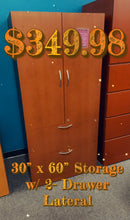 Load image into Gallery viewer, R32 30&quot; x 66&quot; 2-Drawer Lateral Used File w/Storage $349.98