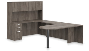 5 PC Pre-Configured 71" Laminate Bullet U Shape Desk w/Hutch $1,659.85