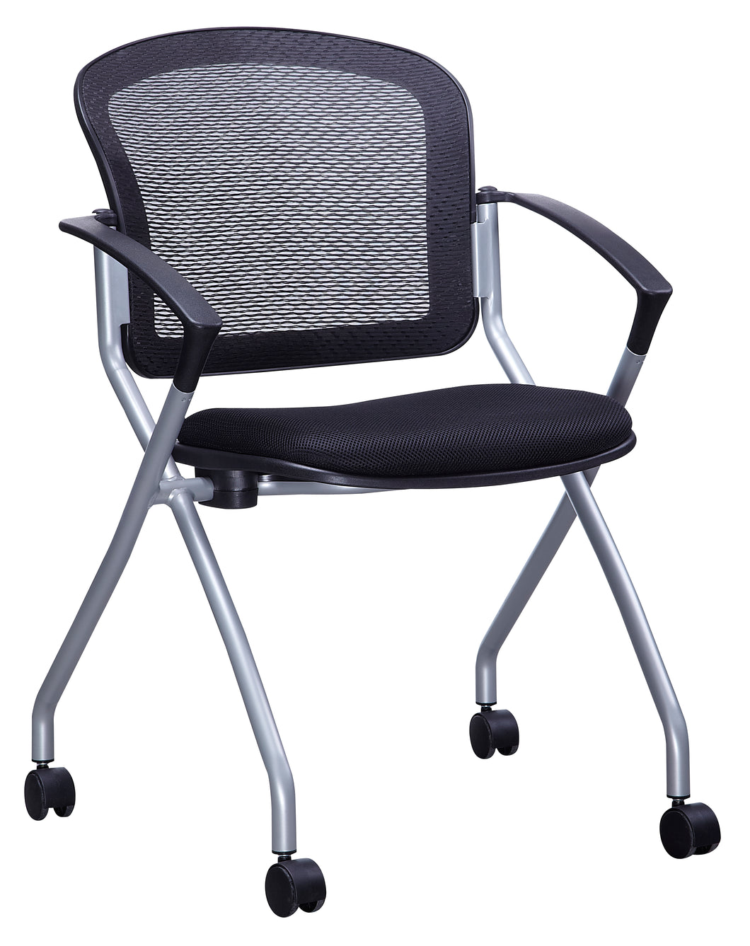 Black Mesh Nesting Chair (Seat Folds Up)