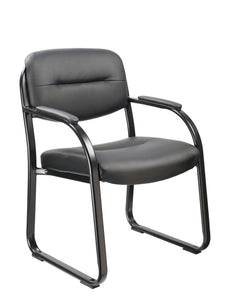 Black Vinyl Guest Chair(Without Arm Padding)