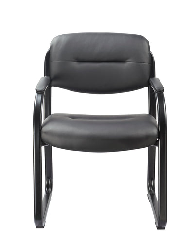 Black Vinyl Guest Chair(Without Arm Padding)