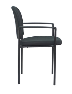 Black Fabric Guest Chair With Arms