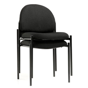 Black Fabric Armless Stackable Guest Chair