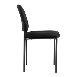 Black Fabric Armless Stackable Guest Chair