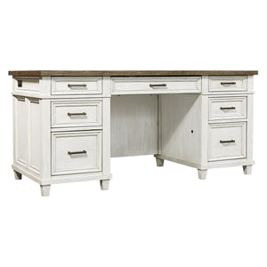 6112 Aged Ivory Executive Desk $1,399.95