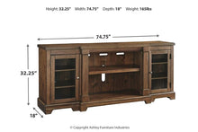 Load image into Gallery viewer, 6992 74&quot; Chestnut TV Console w/Fireplace $1,199.95