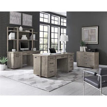 Load image into Gallery viewer, #7509 Gray Linen Work Station/Combo File Cabinet $899.95