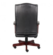 Load image into Gallery viewer, 3545 Black Button-Tufted Hardwood Executive Desk Chair $299.95