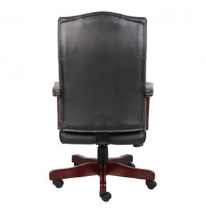 3545 Black Button-Tufted Hardwood Executive Desk Chair $299.95