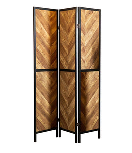 Rustic Herringbone 3 Panel Screen