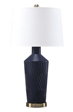 Load image into Gallery viewer, Blue Ceramic Table Lamp