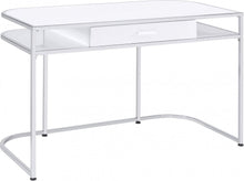 Load image into Gallery viewer, 8040 Glossy White/Chrome Writing Desk $229.95