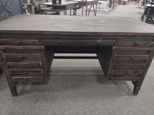 7889 Weathered Black Half Pedestal Desk $1,199.95