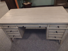 Load image into Gallery viewer, #7888 Weathered Gray Half Pedestal Desk $1,199.95