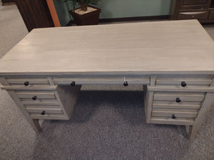 #7888 Weathered Gray Half Pedestal Desk $1,199.95