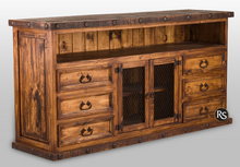 Load image into Gallery viewer, 7830 80&quot; Rustic Nail Head Tobacco TV Console $1,199.95 - 1 Only!