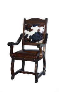 Nail Head Cowhide Arm Chair