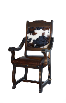 Nail Head Cowhide Arm Chair