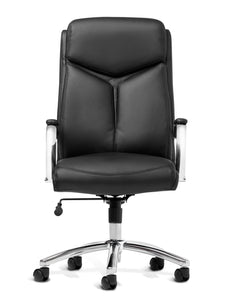 4299 Black Vinyl And Chrome Desk Chair
