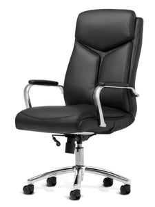 4299 Black Vinyl And Chrome Desk Chair