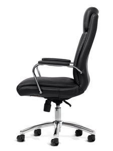 4299 Black Vinyl And Chrome Desk Chair