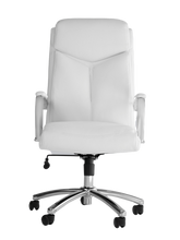 Load image into Gallery viewer, 5289 White Vinyl and Chrome Desk Chair