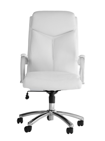 5289 White Vinyl and Chrome Desk Chair $279.95