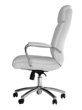 Load image into Gallery viewer, 5289 White Vinyl and Chrome Desk Chair