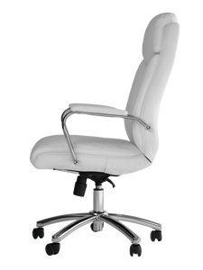 5289 White Vinyl and Chrome Desk Chair