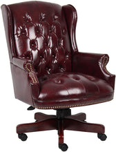 Load image into Gallery viewer, 3980 Oxblood Wing Back Executive Desk Chair $399.95