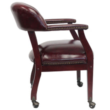 Load image into Gallery viewer, Oxblood Vinyl Mid-Back Desk Chair (With Casters)