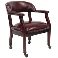 Load image into Gallery viewer, Oxblood Vinyl Mid-Back Desk Chair (With Casters)